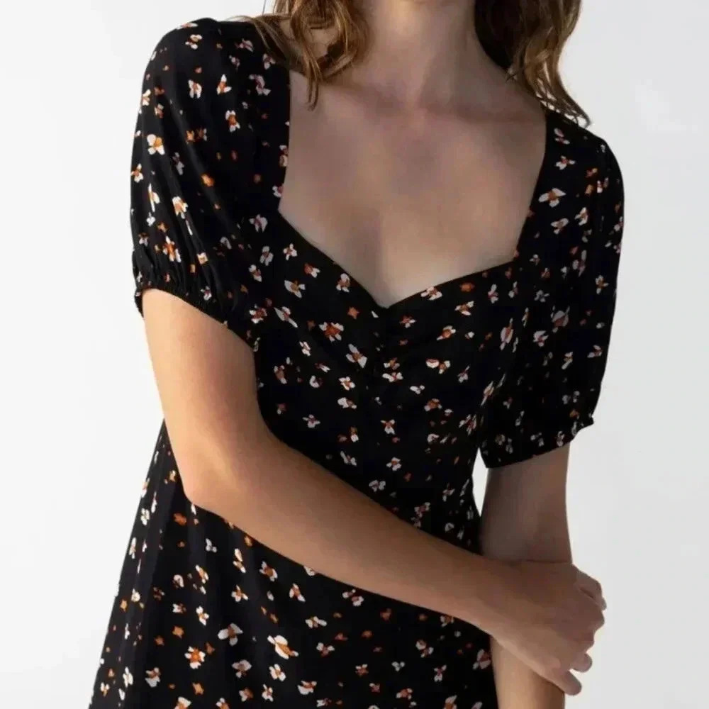 Sanctuary Size 2 Floral Tie Waist Midi Dress Cottagecore Romantic Ruffle - Picture 2 of 9